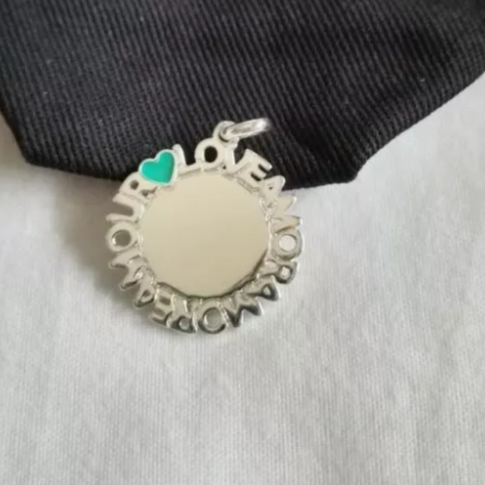 Sterling Silver 925 Pendant with Turquoise Heart Accent